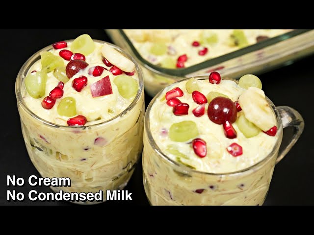 Super Creamy Fruit Custard - Without Cream and Condensed Milk