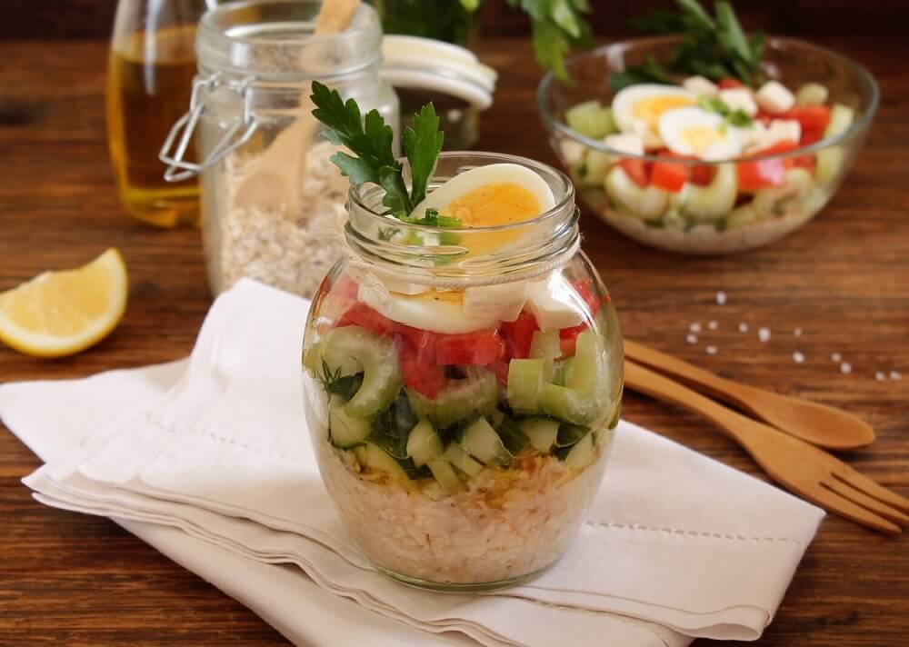 Vegetable Salad with Oatmeal