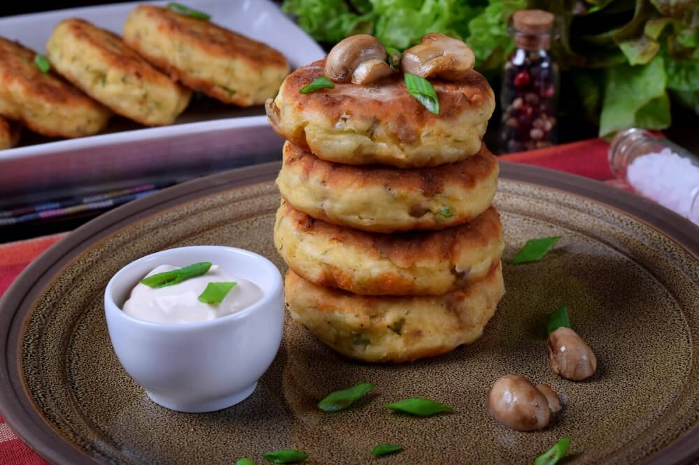 Cheese Pancakes with Mushrooms