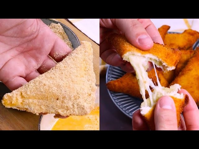 Fried bread triangles