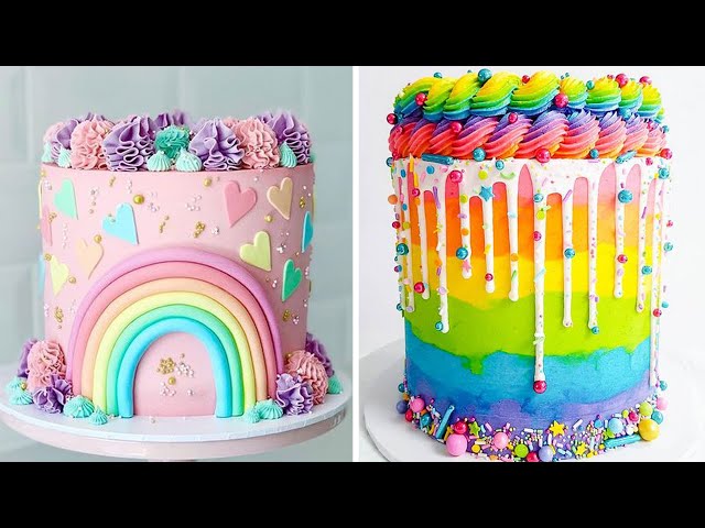 Rainbow Birthday Cake Decorating