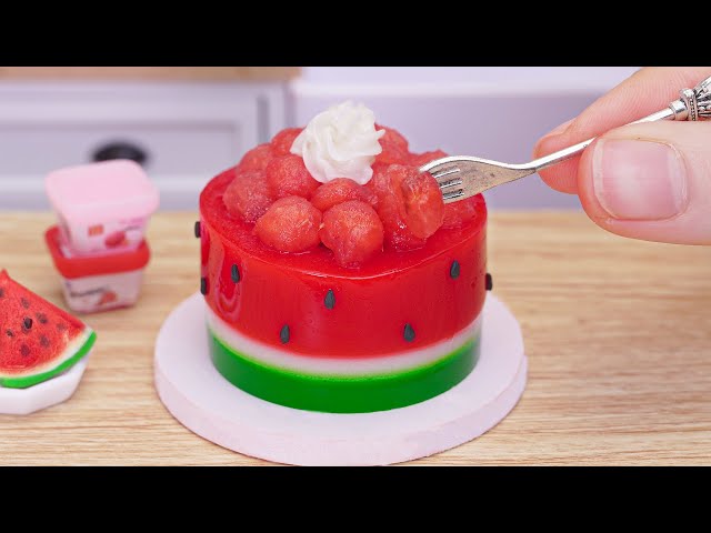 Miniature Watermelon Jelly Cake Decorating Ideas