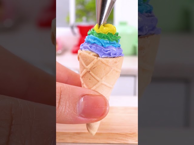 Coolest Miniature Rainbow Ice Cream Decorating