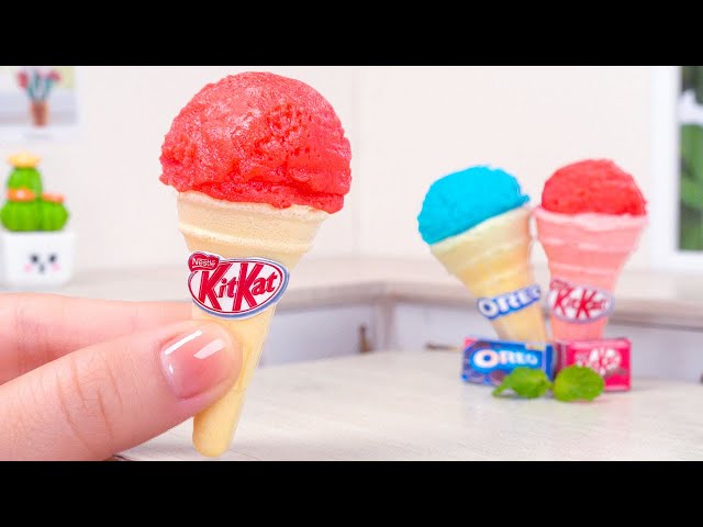 Coolest Miniature Kitkat and Oreo Ice Cream Decorating