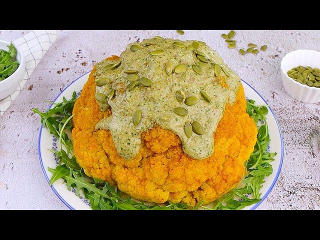 Cauliflower with herb pesto