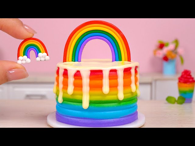 Ultimate Miniature Rainbow Cake Decorating