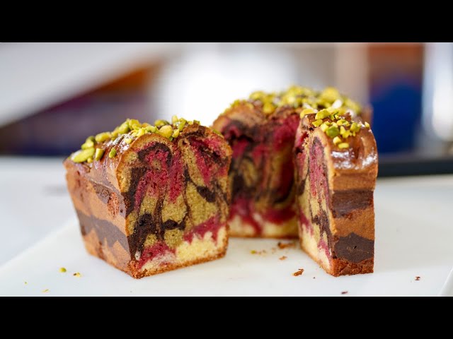 Multi-Flavored Marbled Cake