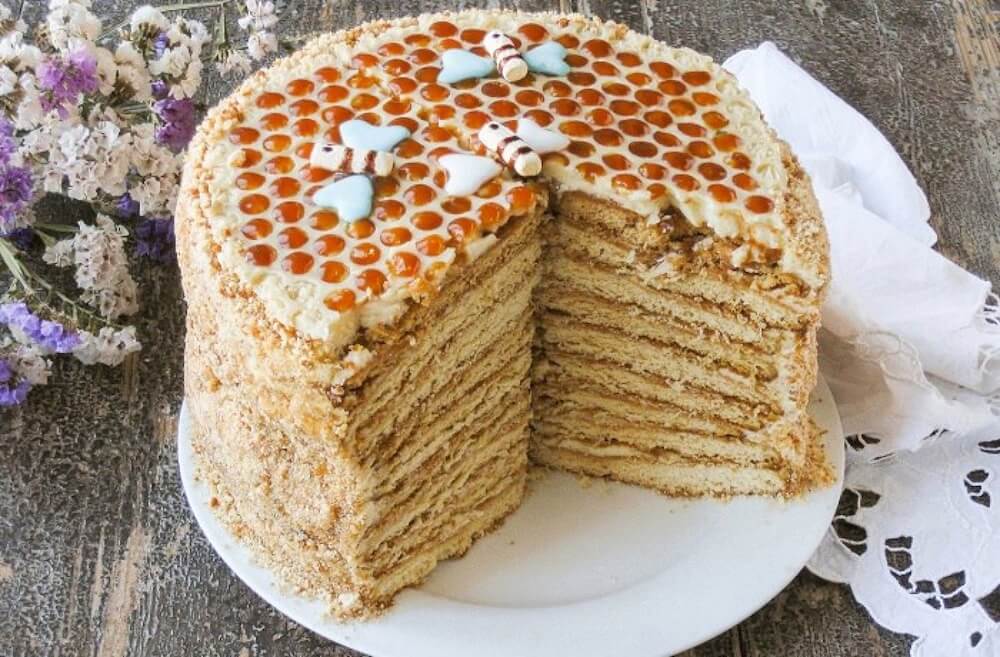 Easy Russian Honey Cake - ByLena.com