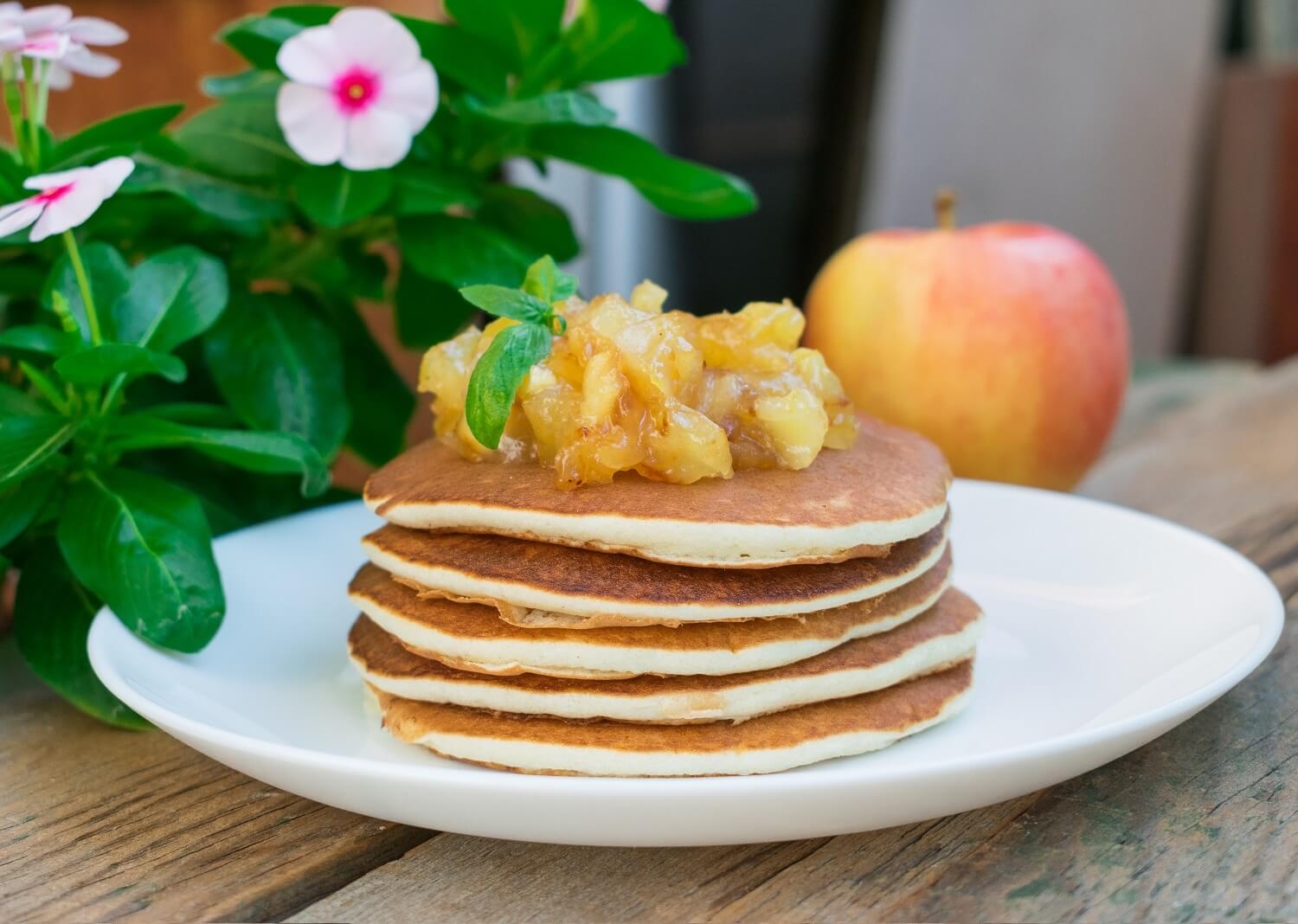 Pancakes with Apple Jam.