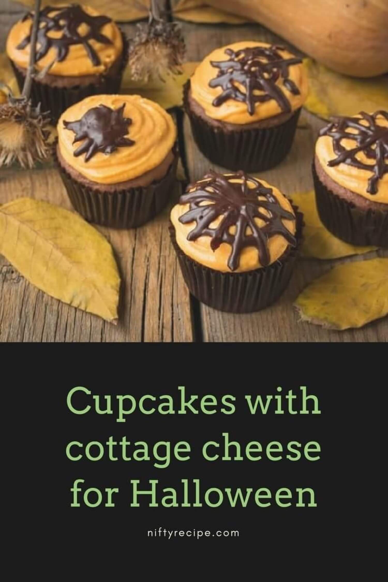 Cupcakes with cottage cheese for Halloween
