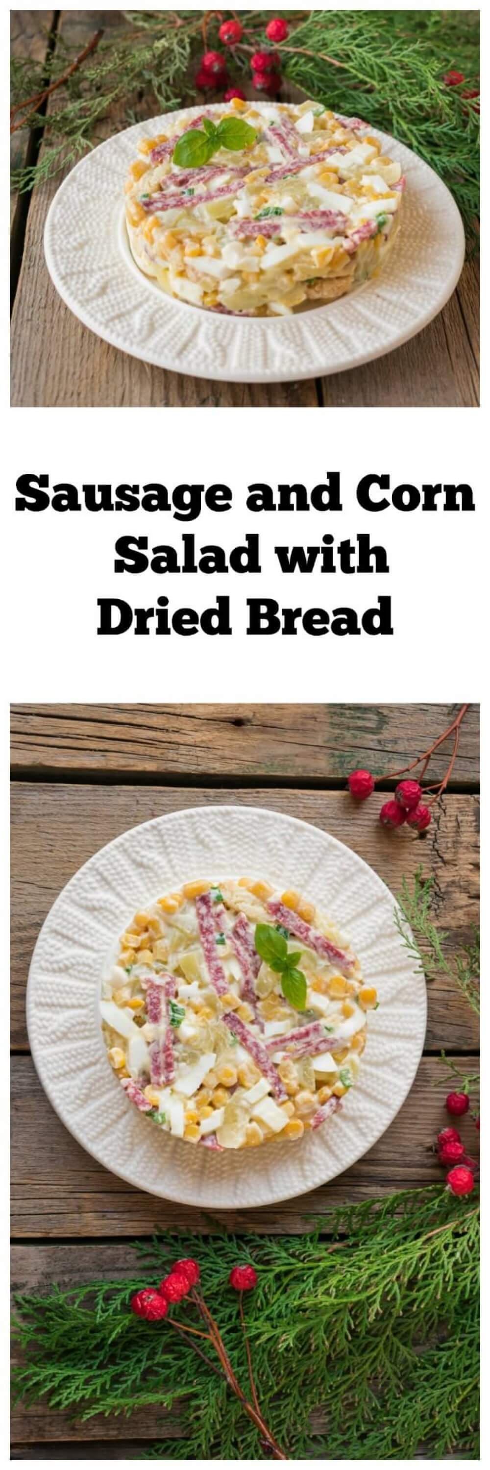 Sausage and Corn Salad with Dried Bread