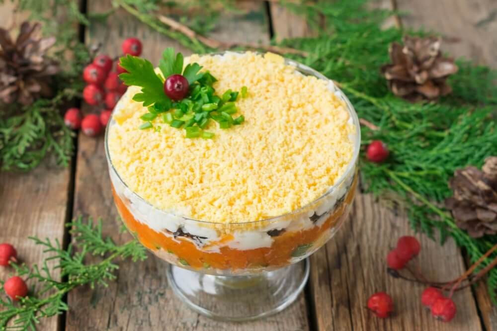 Russian Salad with Cod Liver