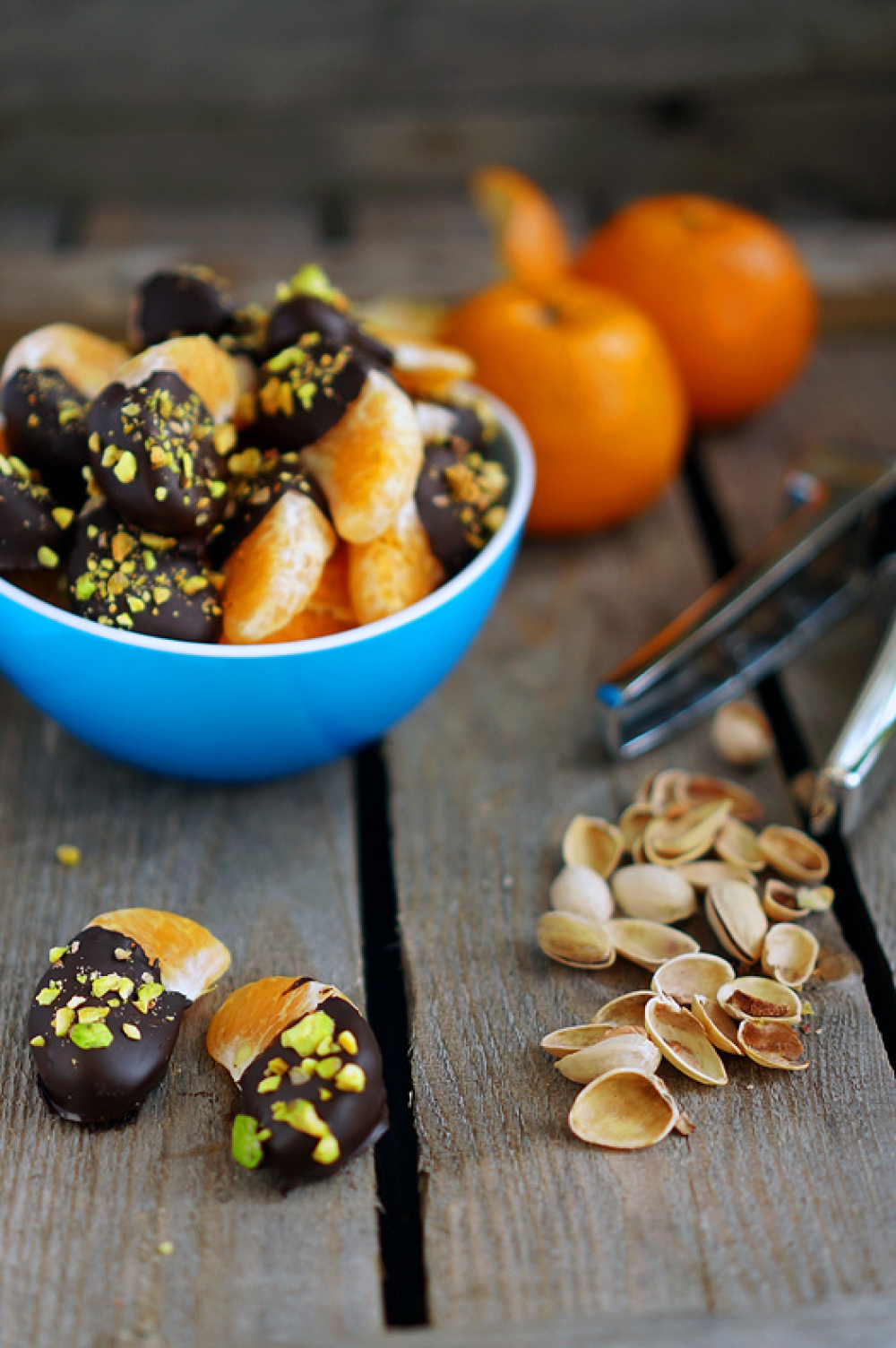 Tangerine lobule in the chocolate