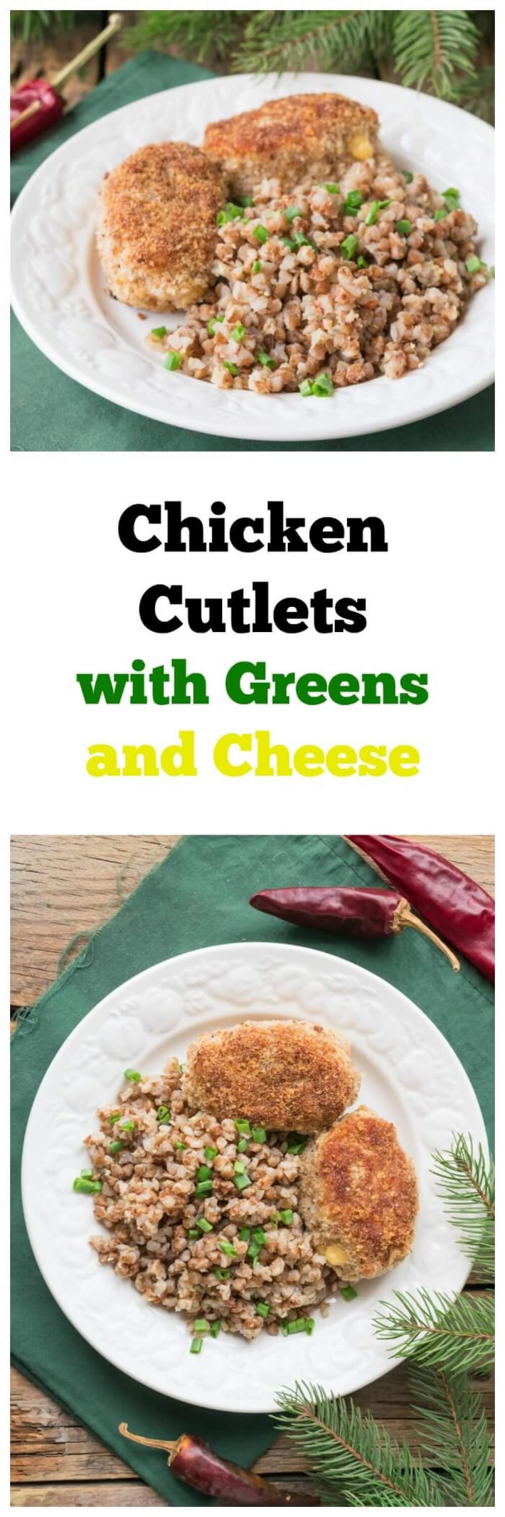 Chicken Cutlets with Greens and Cheese