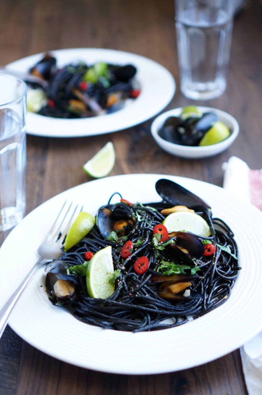 Black Pasta with Mussels