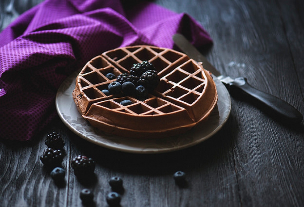 Chocolate waffles from chestnut flour