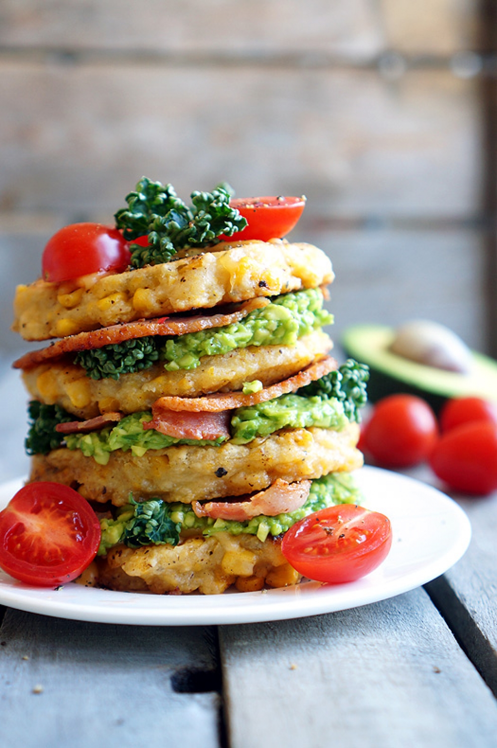 Sweet Corn Fritters with Avocado