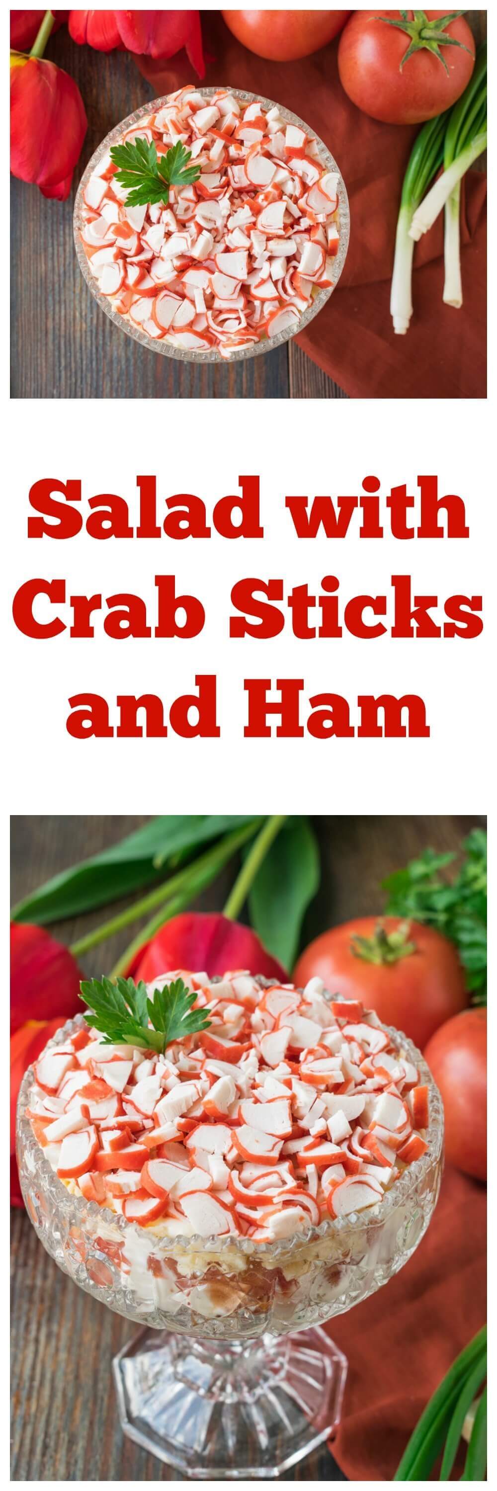 Salad with Crab Sticks and Ham