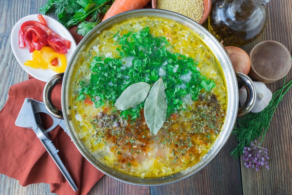 Soup with Millet and Egg