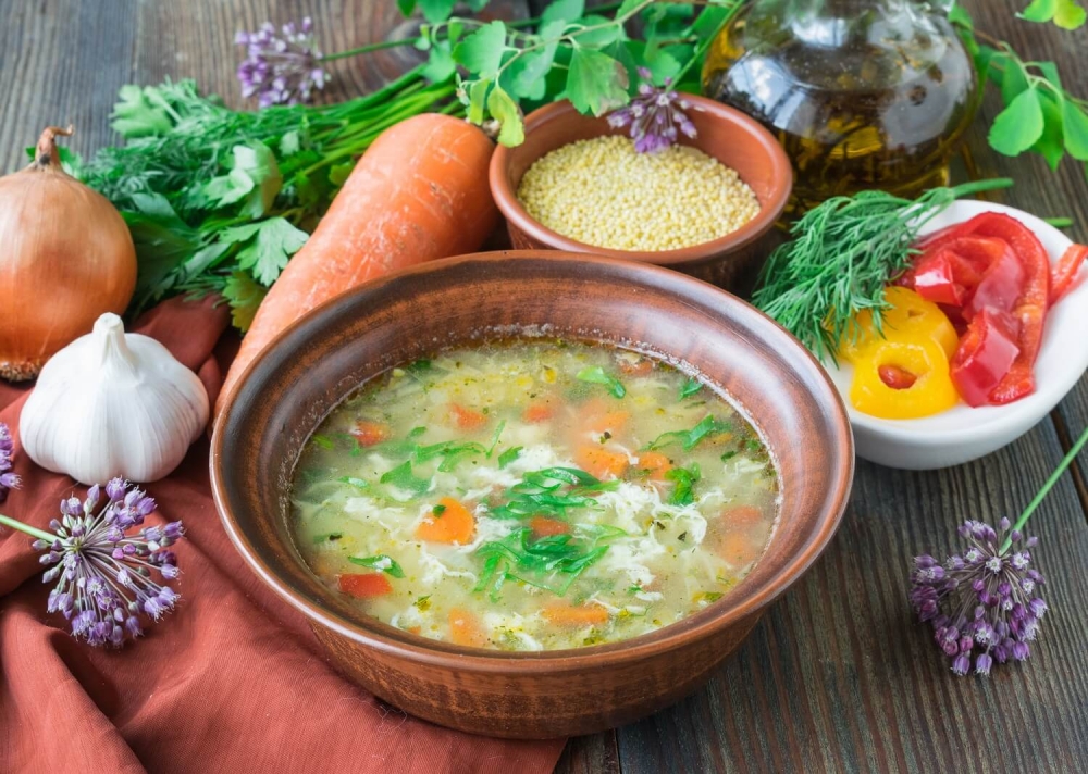Soup with Millet and Egg