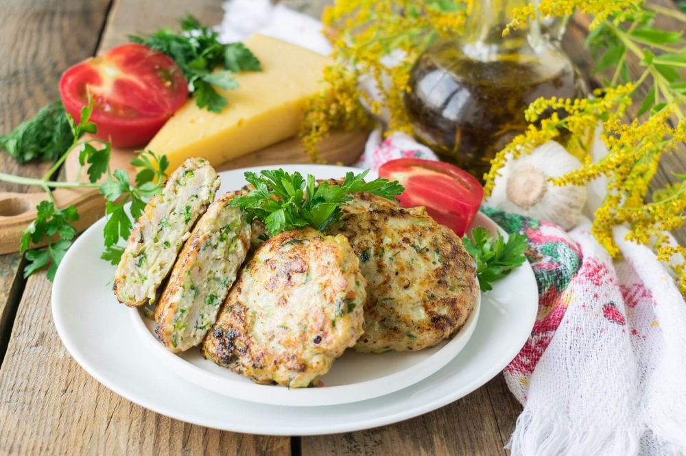 Chicken Fritters with Zucchini and Cheese