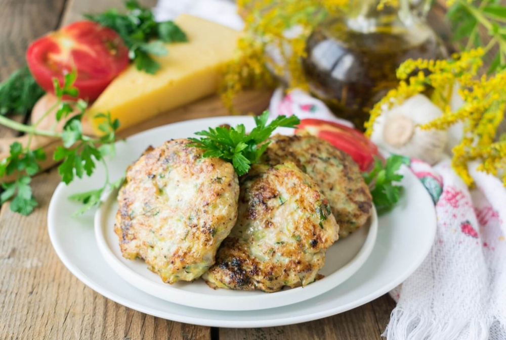 Chicken Fritters with Zucchini and Cheese