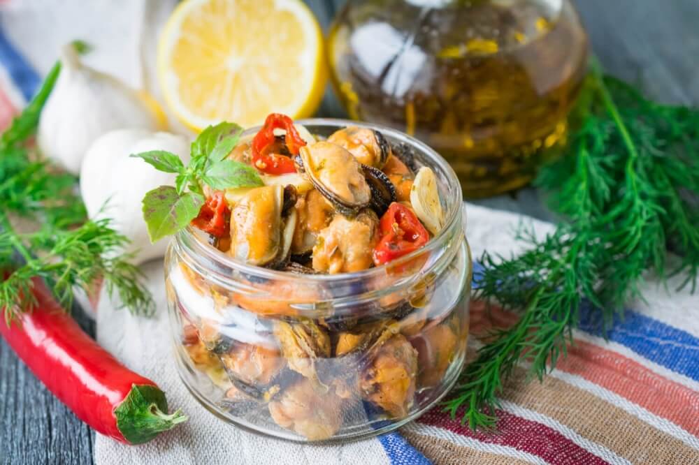 Spicy Marinated Mussels