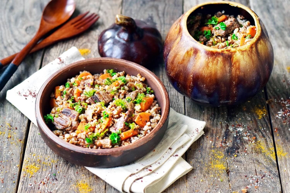 Buckwheat with Beef in a Pot