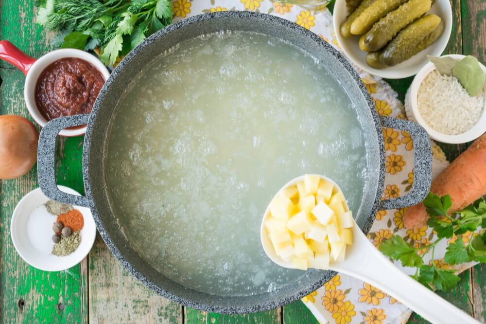 Rassolnik Pickle Soup with Rice