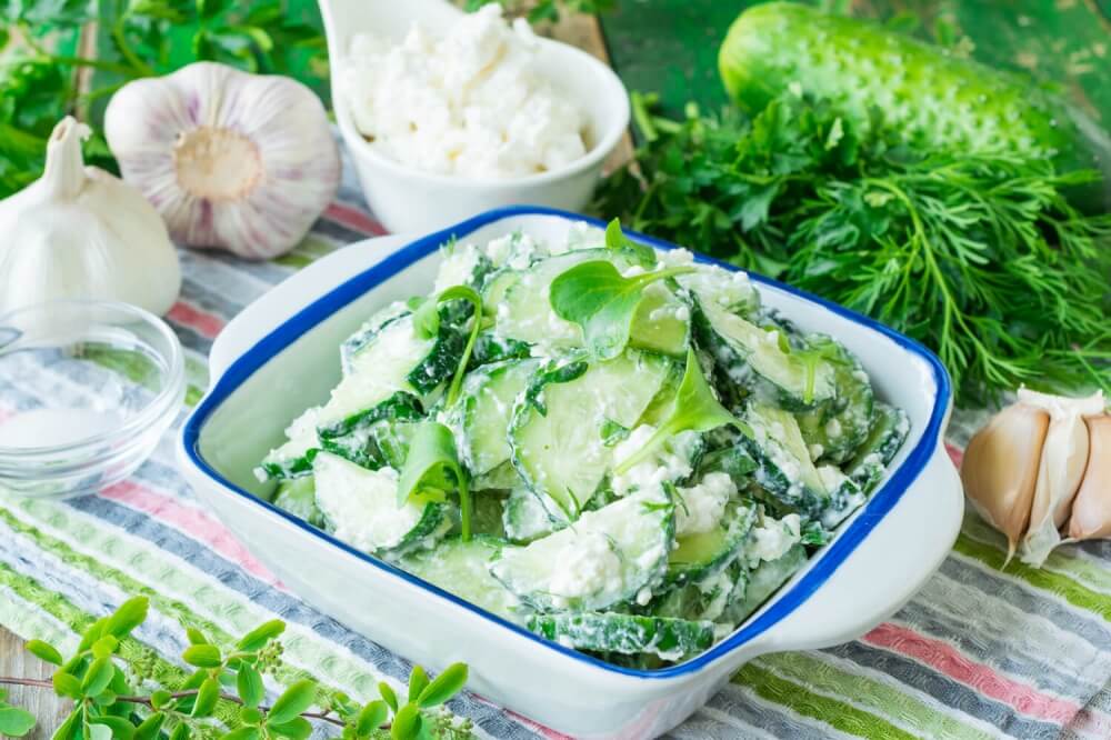 Cucumber Cottage Cheese Salad