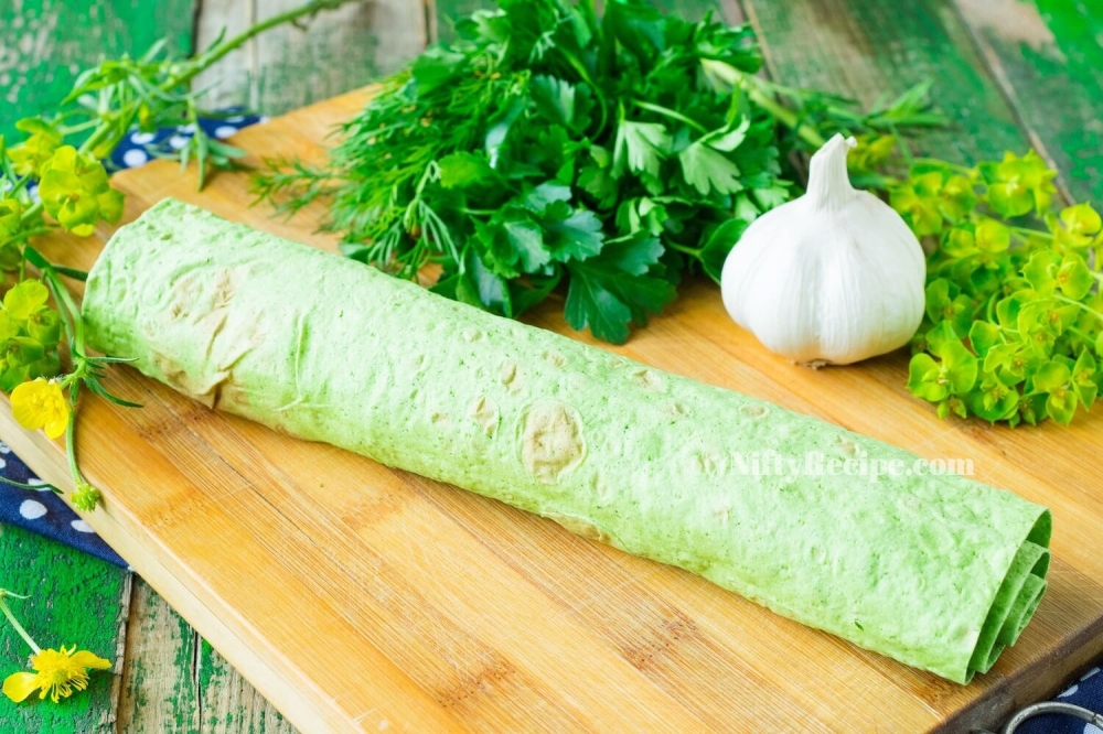 Lavash Bread Roll with Greenery