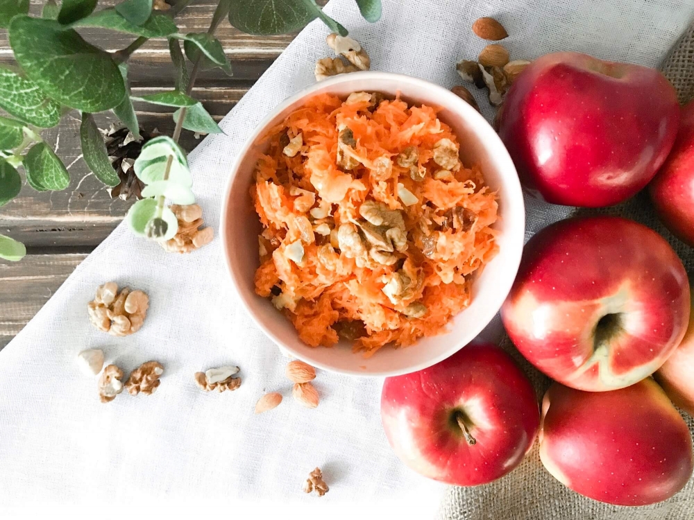 Shredded Carrot Salad with Raisins and Nuts