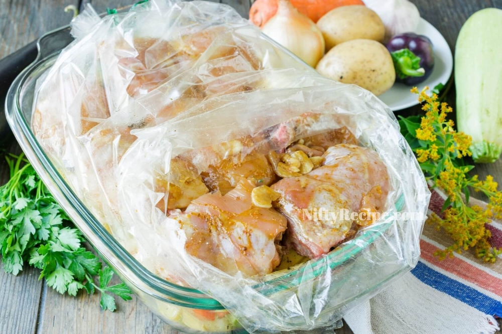 Chicken Vegetables Roasted in a Bag