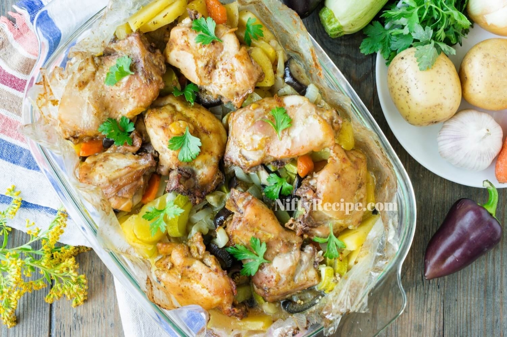 Chicken Vegetables Roasted in a Bag