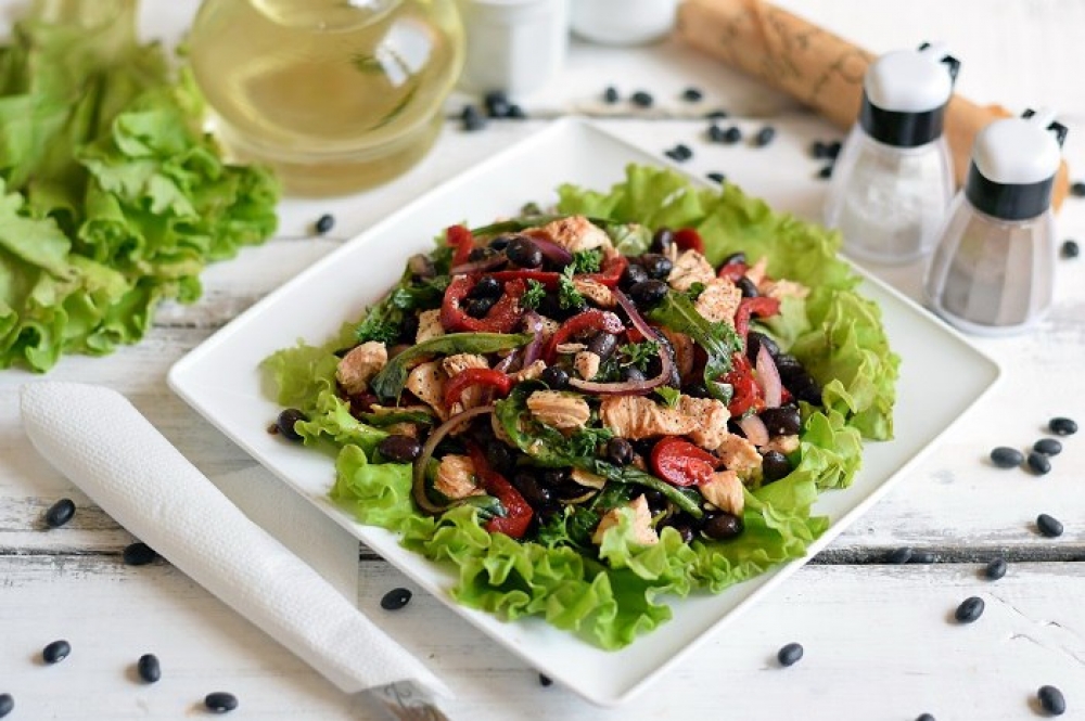 Black Bean Salad in a Spicy Dressing