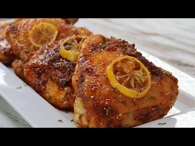 Chicken Thighs with Honey Garlic Lemon Pepper