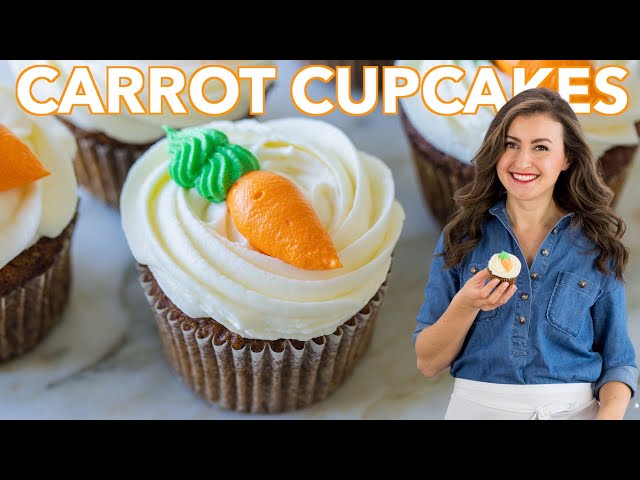 Moist Carrot Cake Cupcakes with Cream Cheese frosting