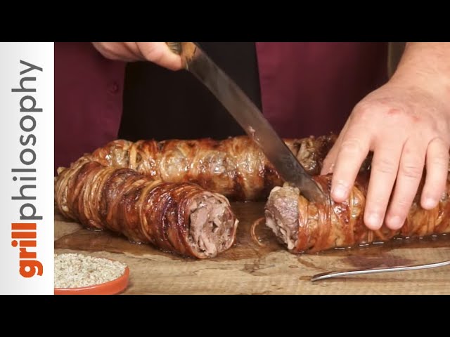 Lamb spit-roast kontosouvli grill recipe