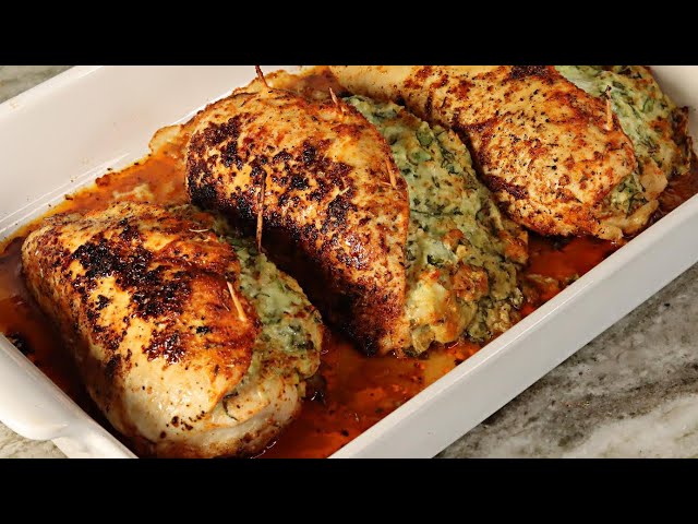 Spinach and Artichoke Stuffed Chicken Breasts