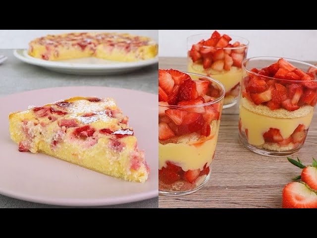 Desserts with strawberries