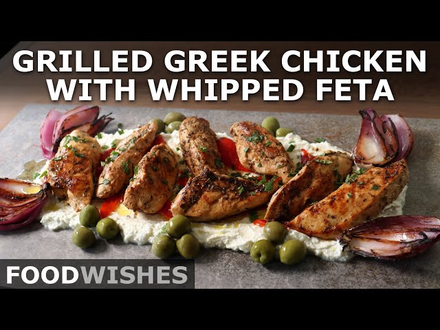 Grilled Greek Chicken Breasts with Whipped Feta