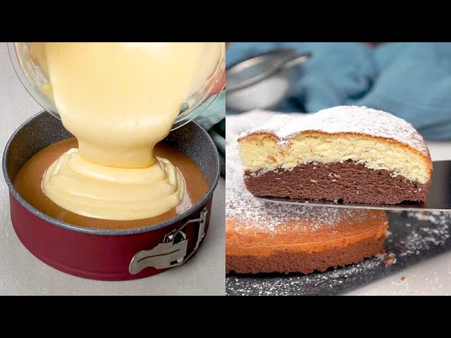 Two-tone souffle cake