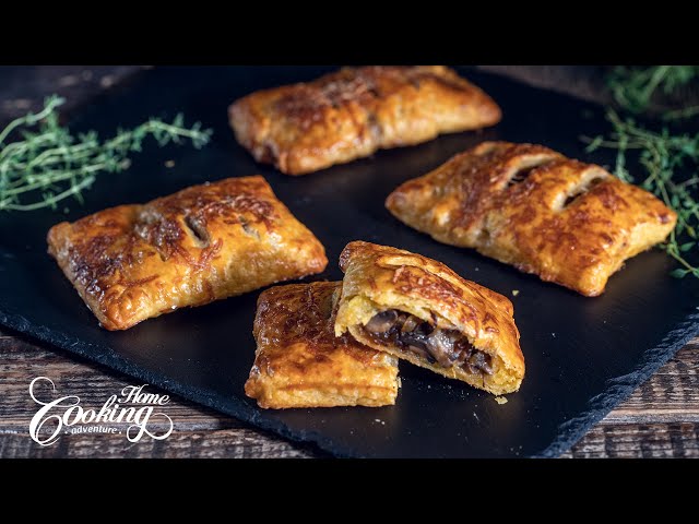 Caramelized Onion and Mushroom Puff Pastry Hand Pies