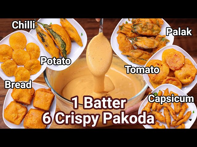 6 Crispy Pakoda in 5 Minutes Using 1 Batter