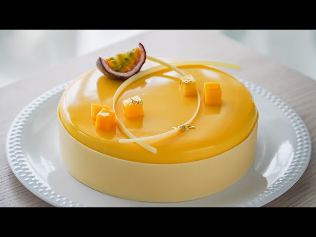 Mango Passion Fruit Mousse Cake