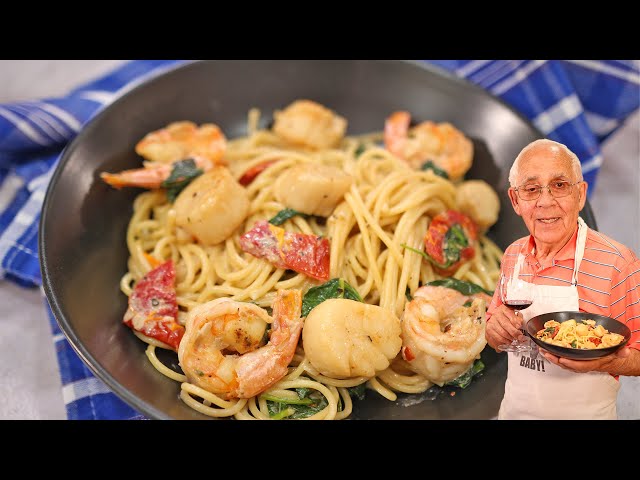 Spaghetti with Shrimp and Scallops