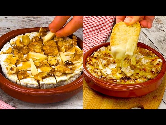 Baked camembert with honey and walnuts