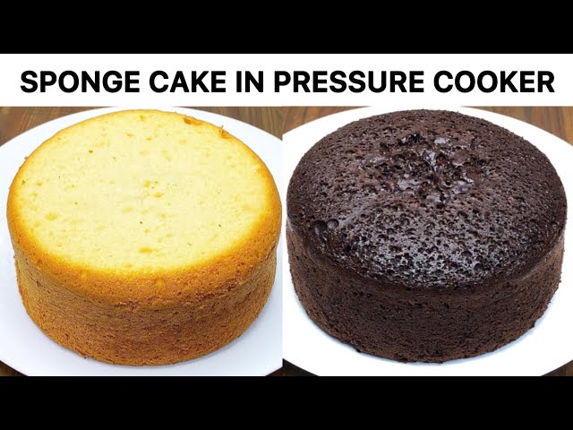 Vanilla & Chocolate Sponge Cake in Pressure Cooker
