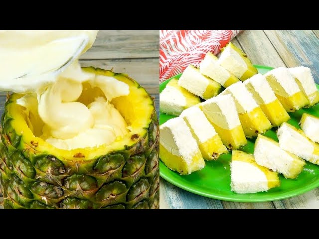 Ice cream pineapple slices