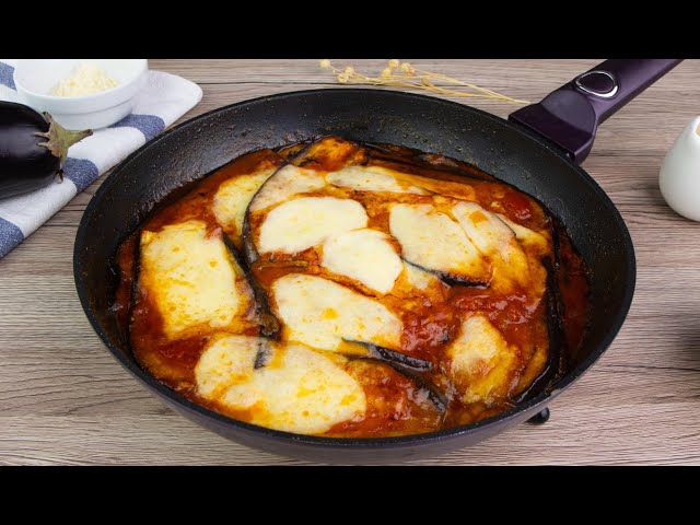 Eggplant parmigiana in a pan